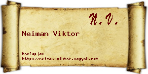 Neiman Viktor névjegykártya